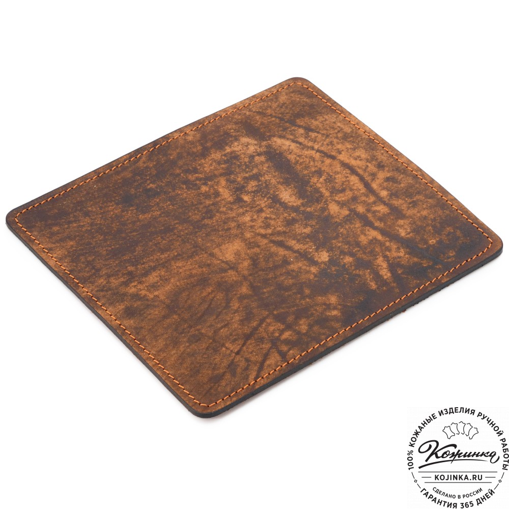 Кожаный коврик для мыши малый (старение рыжий)